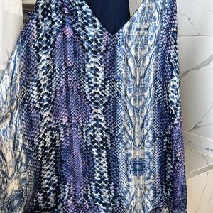 Blue and purple print top